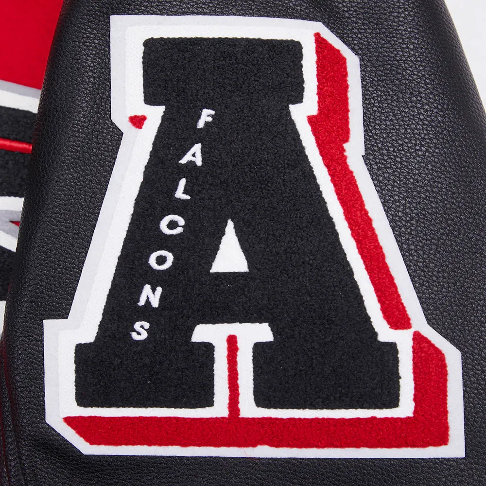 Atlanta Falcons Mashup Wool & Leather Red/Black Varsity Jacket - Image 9