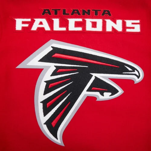 Atlanta Falcons Mashup Wool & Leather Red/Black Varsity Jacket - Image 10