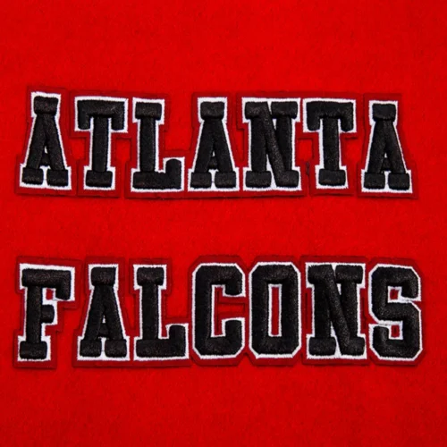 Atlanta Falcons Retro Classic Wool & Leather Varsity Red/Black Jacket - Image 6