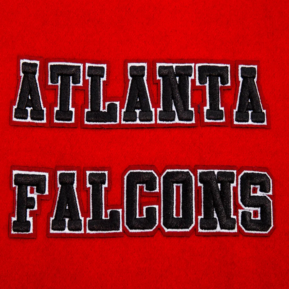 Atlanta Falcons Retro Classic Wool & Leather Varsity Red/Black Jacket - Image 6