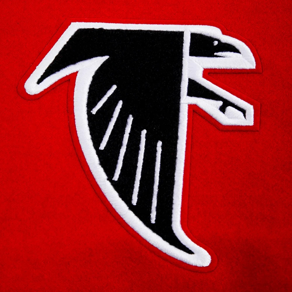 Atlanta Falcons Retro Classic Wool & Leather Varsity Red/Black Jacket - Image 5