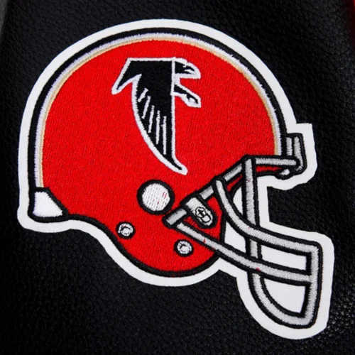 Atlanta Falcons Retro Classic Wool & Leather Varsity Red/Black Jacket - Image 7