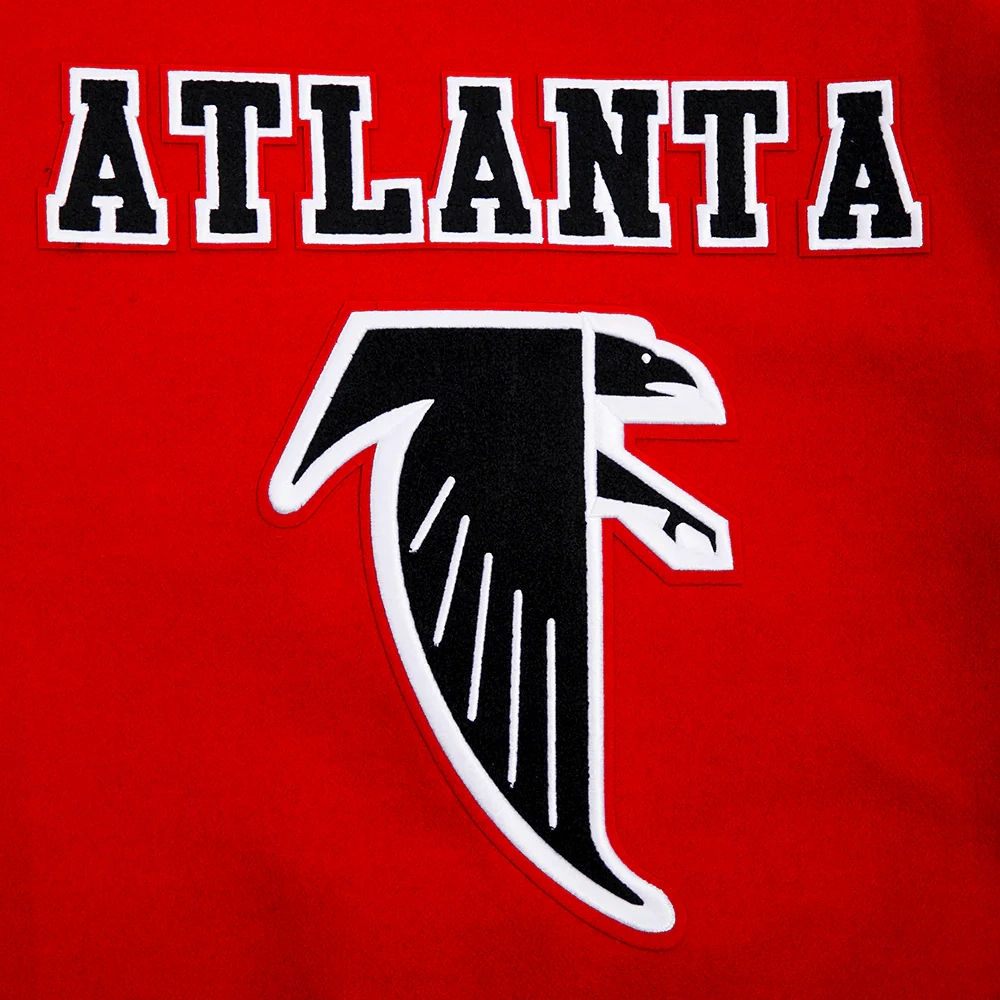 Atlanta Falcons Retro Classic Wool & Leather Varsity Red/Black Jacket - Image 9