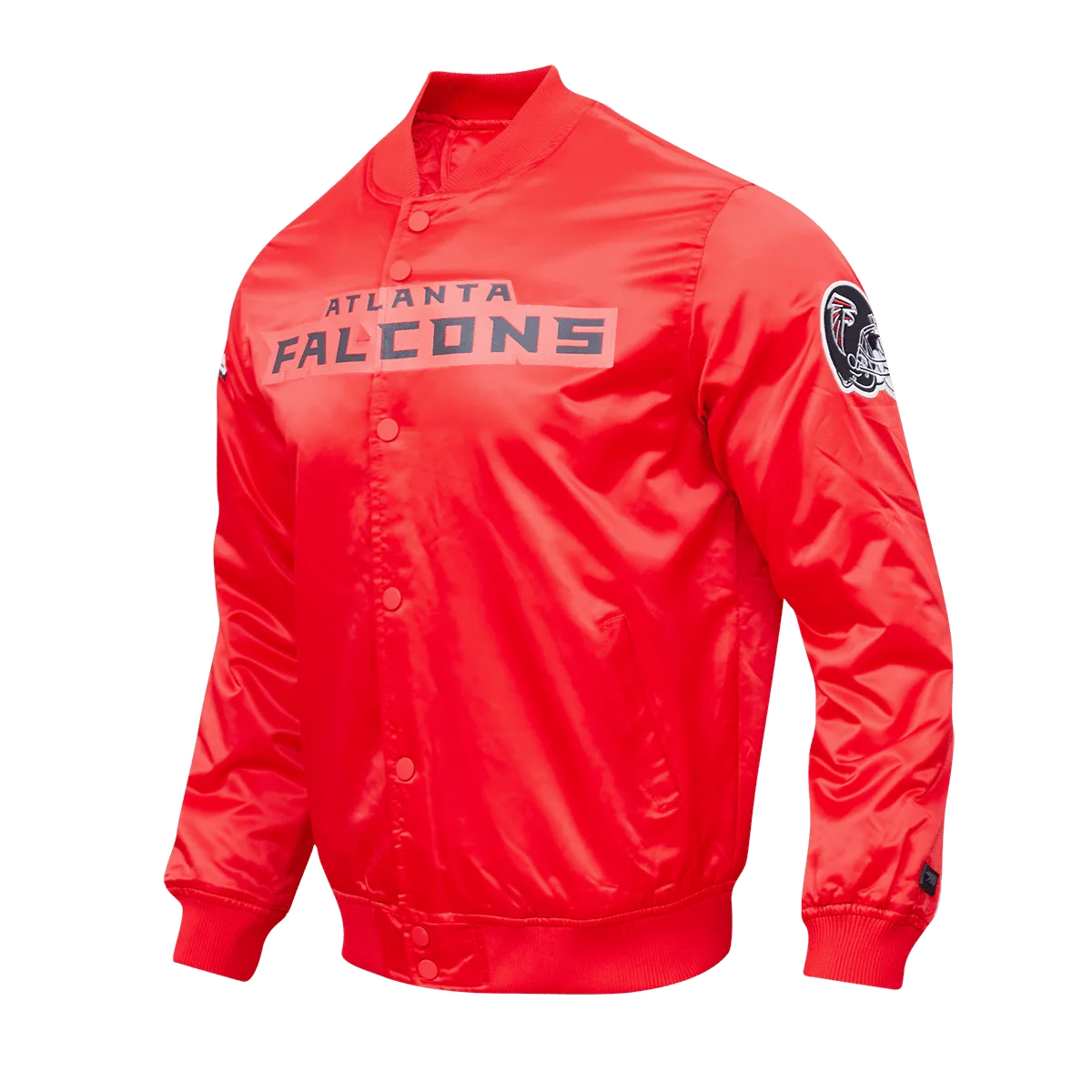 Atlanta Falcons Team Big Logo Red Satin Varsity Jacket