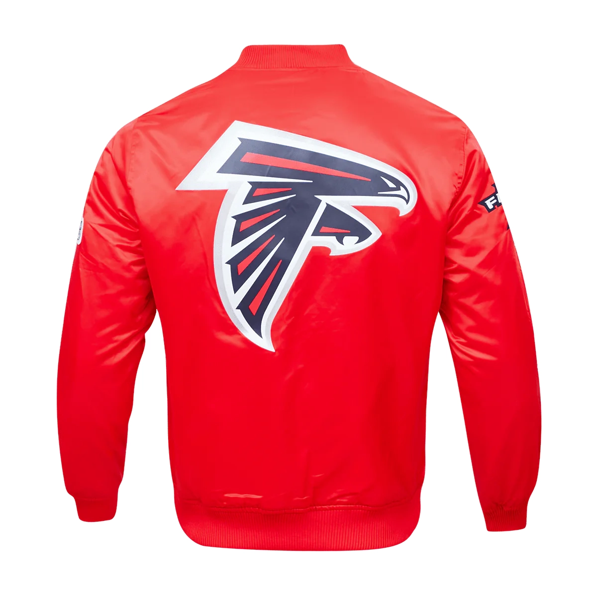 Atlanta Falcons Team Big Logo Red Satin Varsity Jacket - Image 4