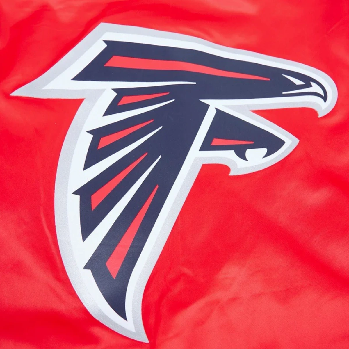 Atlanta Falcons Team Big Logo Red Satin Varsity Jacket - Image 7