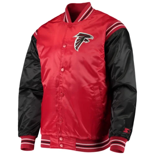 Atlanta Falcons The Enforcer Red/Black Satin Varsity Jacket