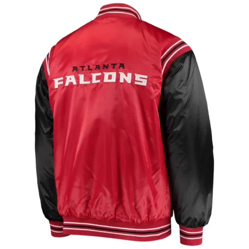 Alternative view of Atlanta Falcons The Enforcer Red/Black Satin Varsity Jacket