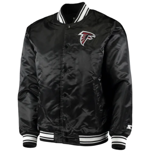Atlanta Falcons Locker Room Black Satin Varsity Jacket