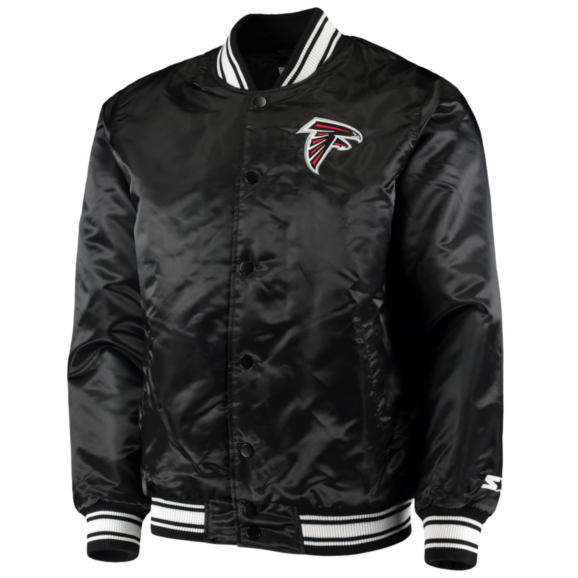 Atlanta Falcons Locker Room Black Satin Varsity Jacket