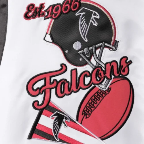Atlanta Falcons Retro The All-American White/Red Varsity Jacket - Image 3