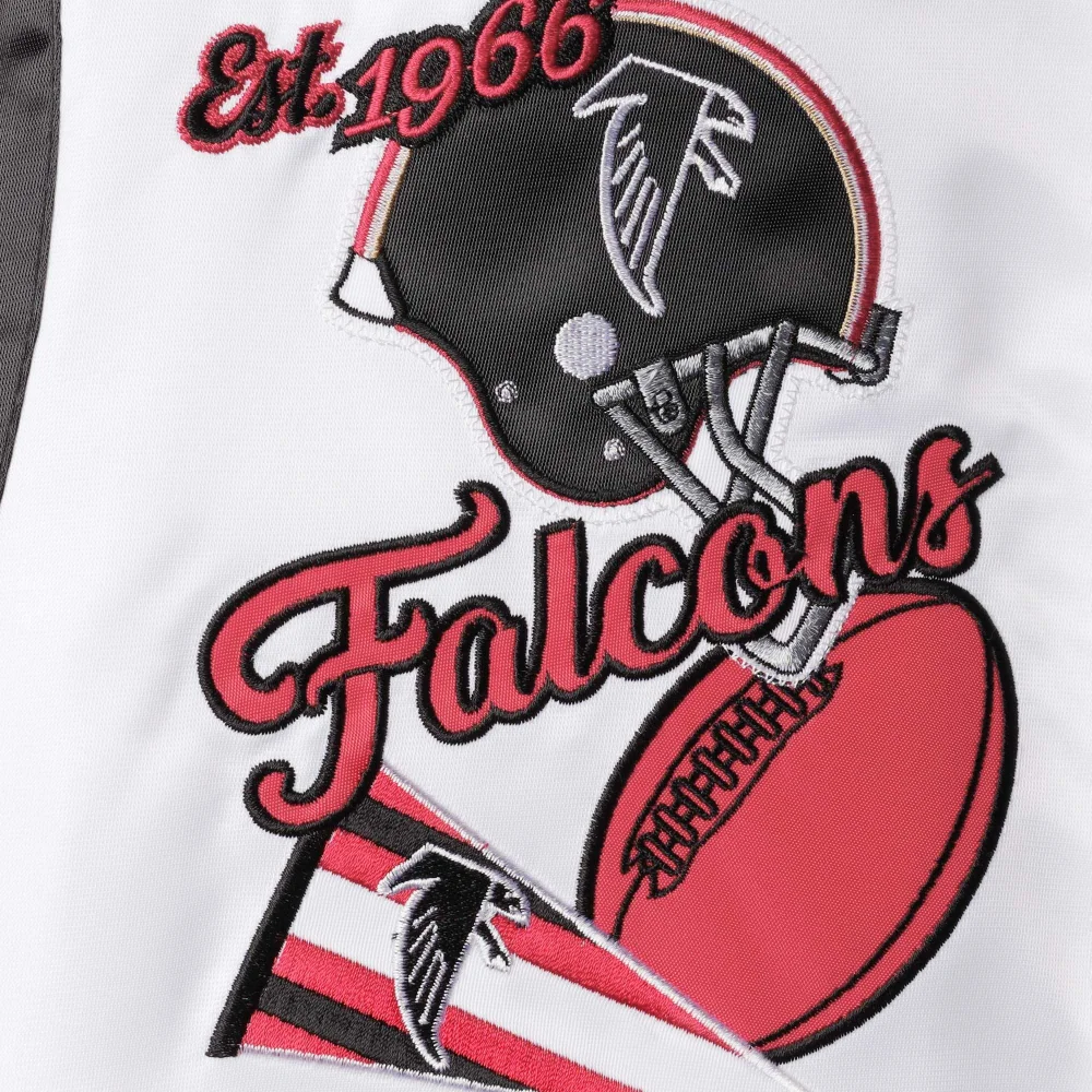 Atlanta Falcons Retro The All-American White/Red Varsity Jacket - Image 3