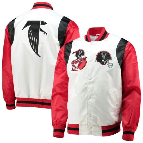 Atlanta Falcons Retro The All-American White/Red Varsity Jacket - Image 4