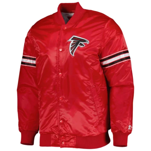Atlanta Falcons The Pick & Roll Red Satin Varsity Jacket