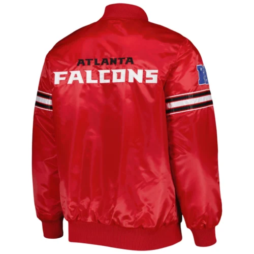 Alternative view of Atlanta Falcons The Pick & Roll Red Satin Varsity Jacket