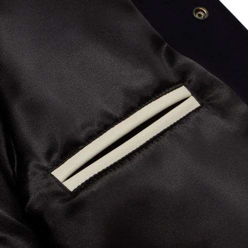 Atlanta Falcons Full-Snap Wool & Leather Black/White Varsity Jacket - Image 6