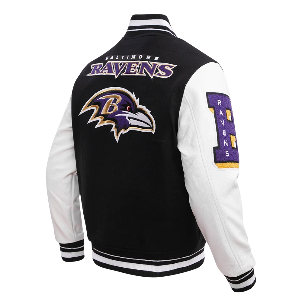 Baltimore Ravens Mashup Wool & Leather Varsity Jacket - Image 3