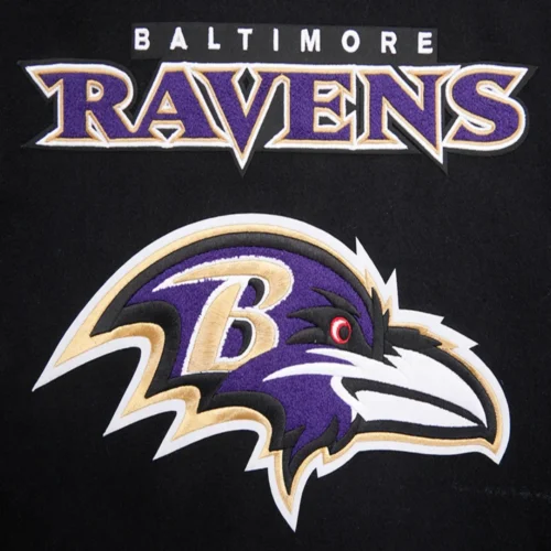 Baltimore Ravens Mashup Wool & Leather Varsity Jacket - Image 9
