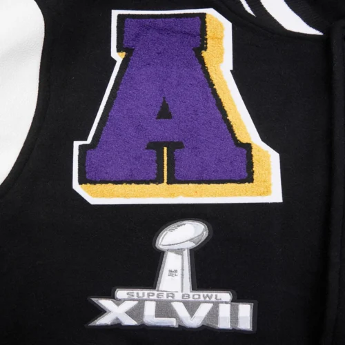 Baltimore Ravens Mashup Wool & Leather Varsity Jacket - Image 6