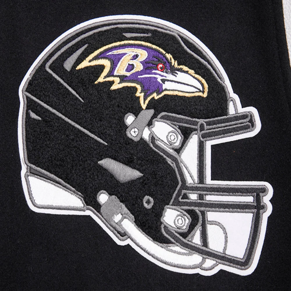 Baltimore Ravens Mashup Wool & Leather Varsity Jacket - Image 5