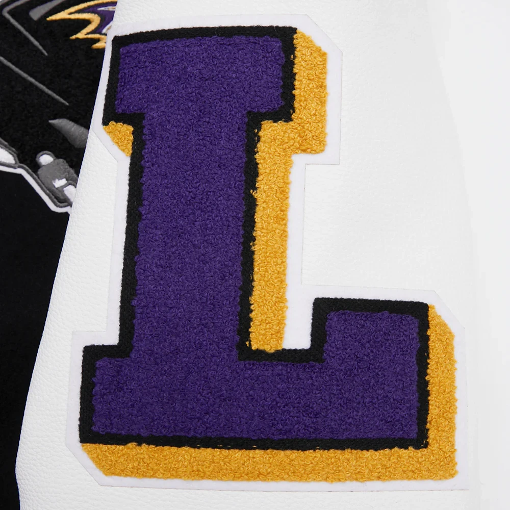 Baltimore Ravens Mashup Wool & Leather Varsity Jacket - Image 8