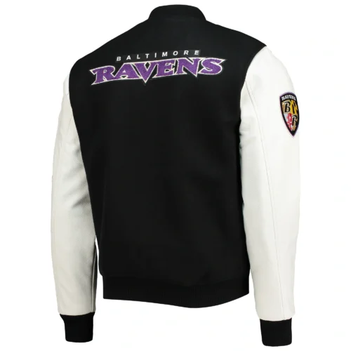 Alternative view of Baltimore Ravens Classic Black/White Varsity Jacket