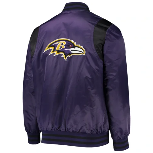 Alternative view of Baltimore Ravens Prime Time Black Satin Varsity Jacket