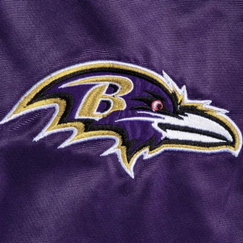 Baltimore Ravens Prime Time Black Satin Varsity Jacket - Image 3