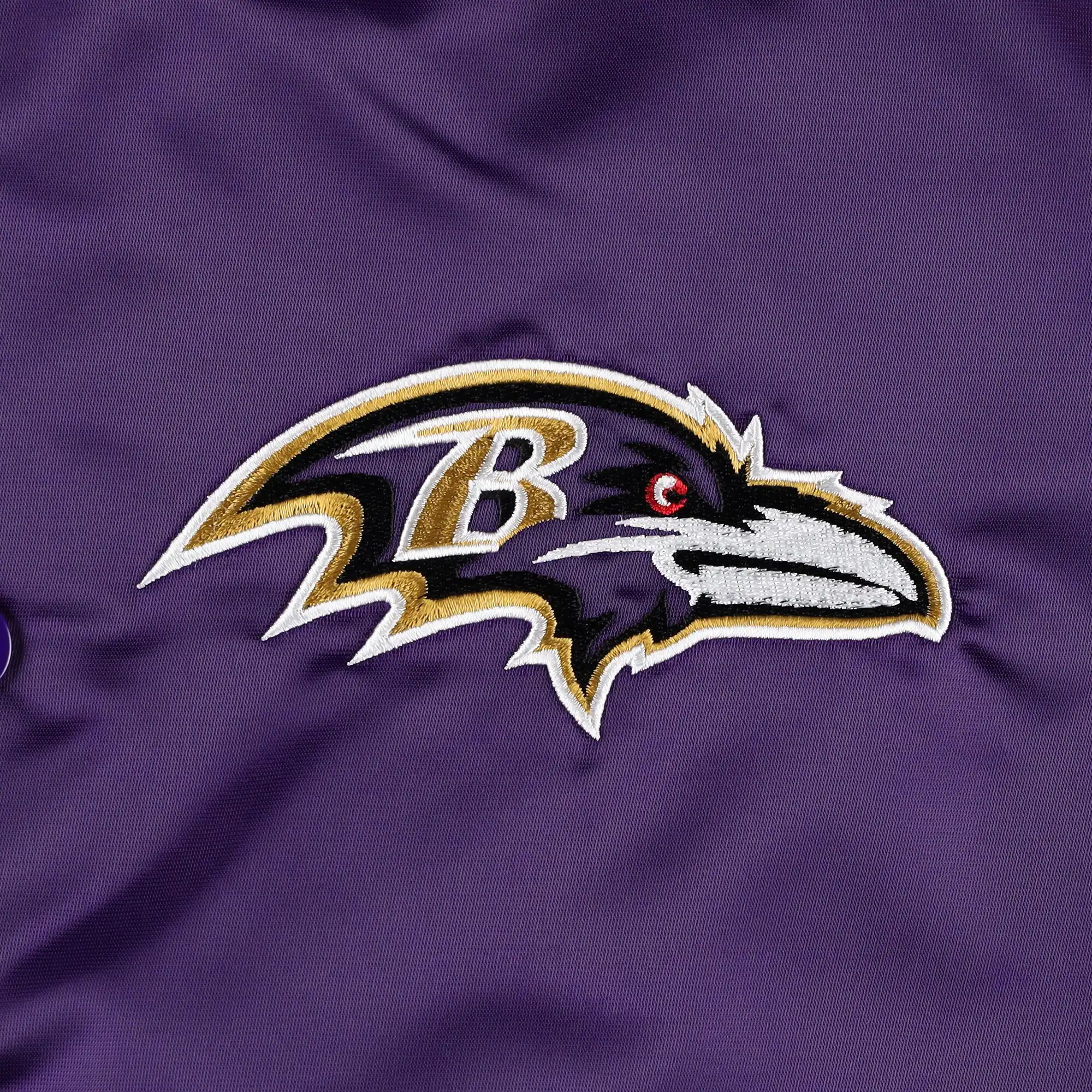 Baltimore Ravens The Pick & Roll Purple Satin Varsity Jacket - Image 3