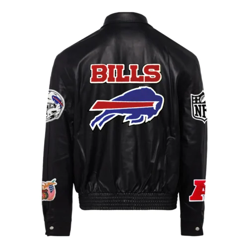 Alternative view of Buffalo Bills Full Leather Black Jacket