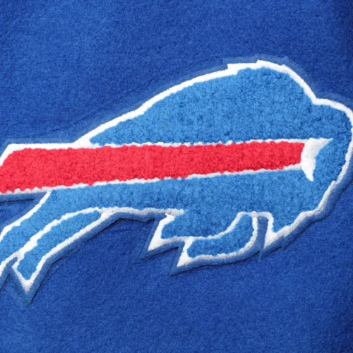Buffalo Bills Classic Blue/White Wool & Leather Varsity Jacket - Image 3