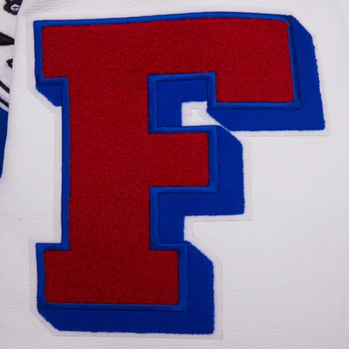 Buffalo Bills Mashup Wool & Leather Blue/White Varsity Jacket - Image 7