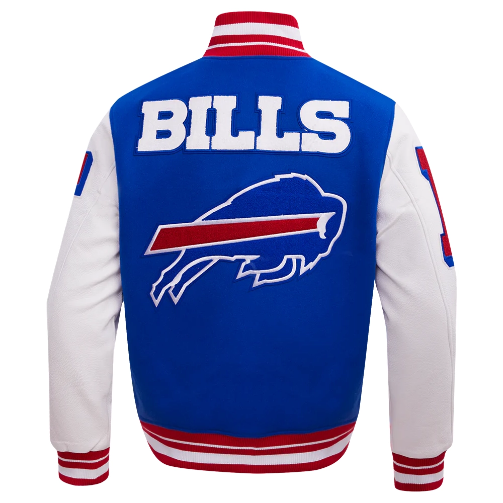 Buffalo Bills Mashup Wool & Leather Blue/White Varsity Jacket - Image 4