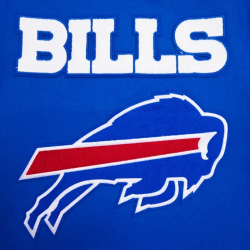 Buffalo Bills Mashup Wool & Leather Blue/White Varsity Jacket - Image 10