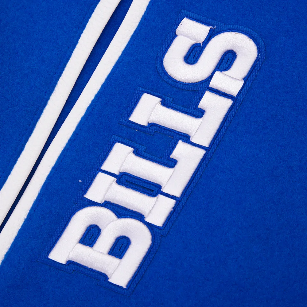 Buffalo Bills Mashup Wool & Leather Blue/White Varsity Jacket - Image 9
