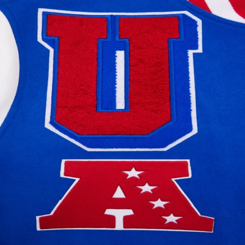 Buffalo Bills Mashup Wool & Leather Blue/White Varsity Jacket - Image 6