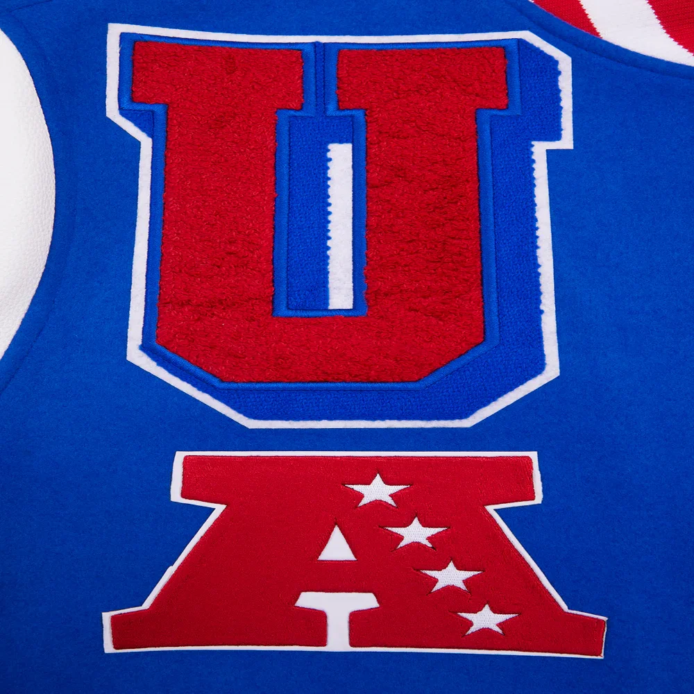 Buffalo Bills Mashup Wool & Leather Blue/White Varsity Jacket - Image 6