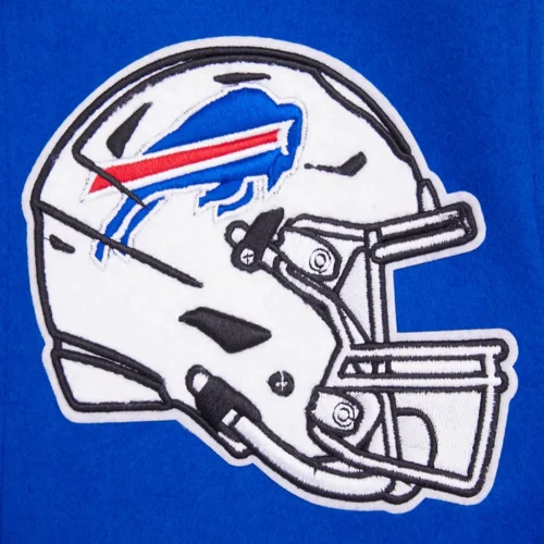 Buffalo Bills Mashup Wool & Leather Blue/White Varsity Jacket - Image 5