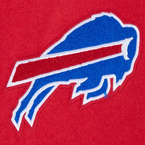 Buffalo Bills Old English Wool & Leather Varsity Jacket - Red/White - Image 5