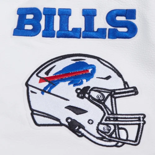 Buffalo Bills Old English Wool & Leather Varsity Jacket - Red/White - Image 6