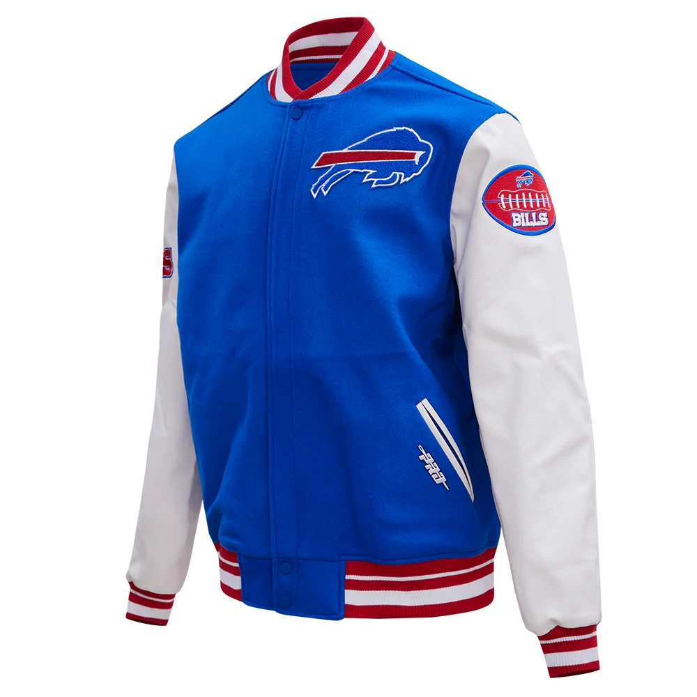 Buffalo Bills Old English Wool & Leather Varsity Jacket