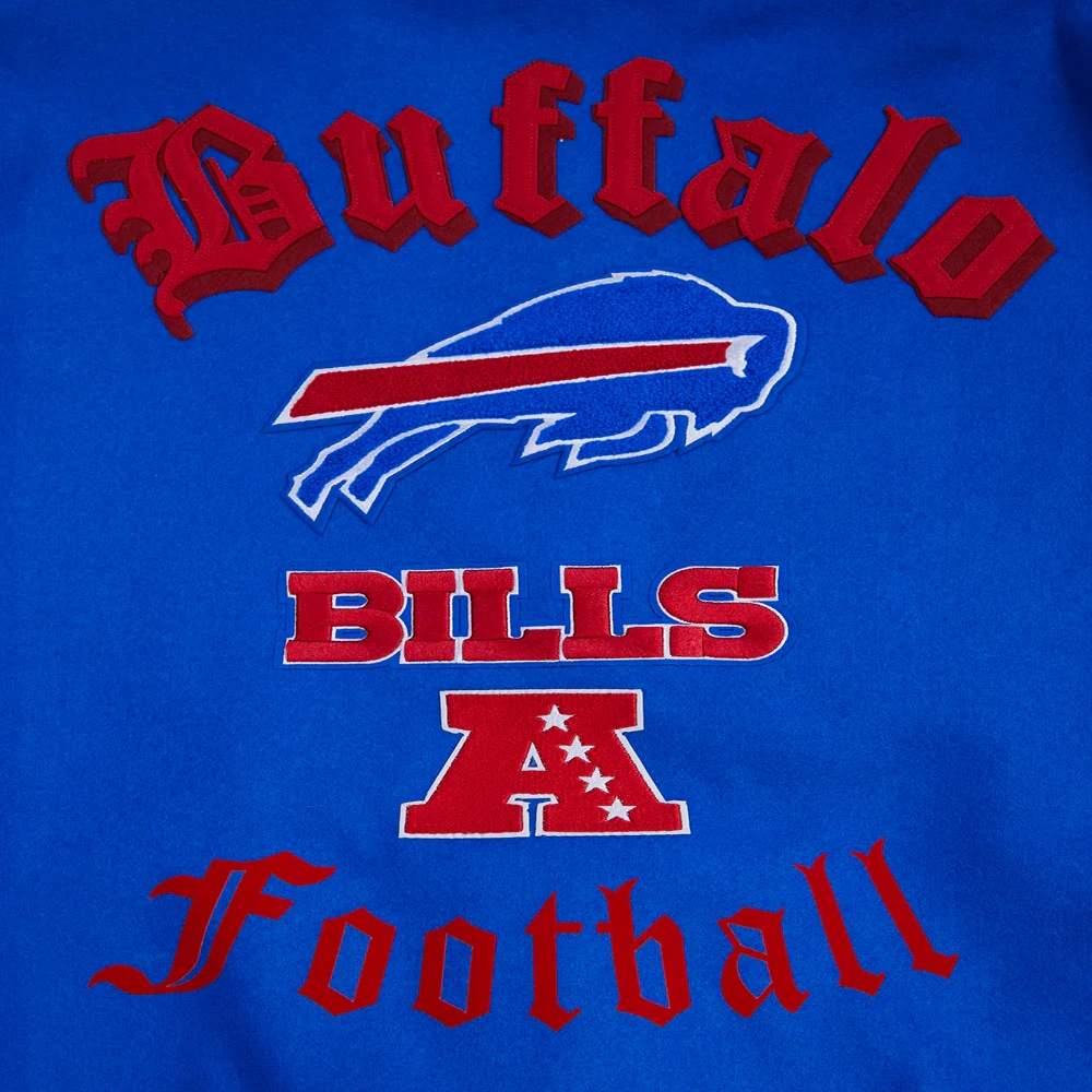 Buffalo Bills Old English Wool & Leather Varsity Jacket - Image 8