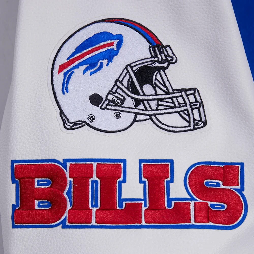 Buffalo Bills Old English Wool & Leather Varsity Jacket - Image 7