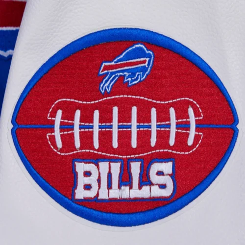 Buffalo Bills Old English Wool & Leather Varsity Jacket - Image 6