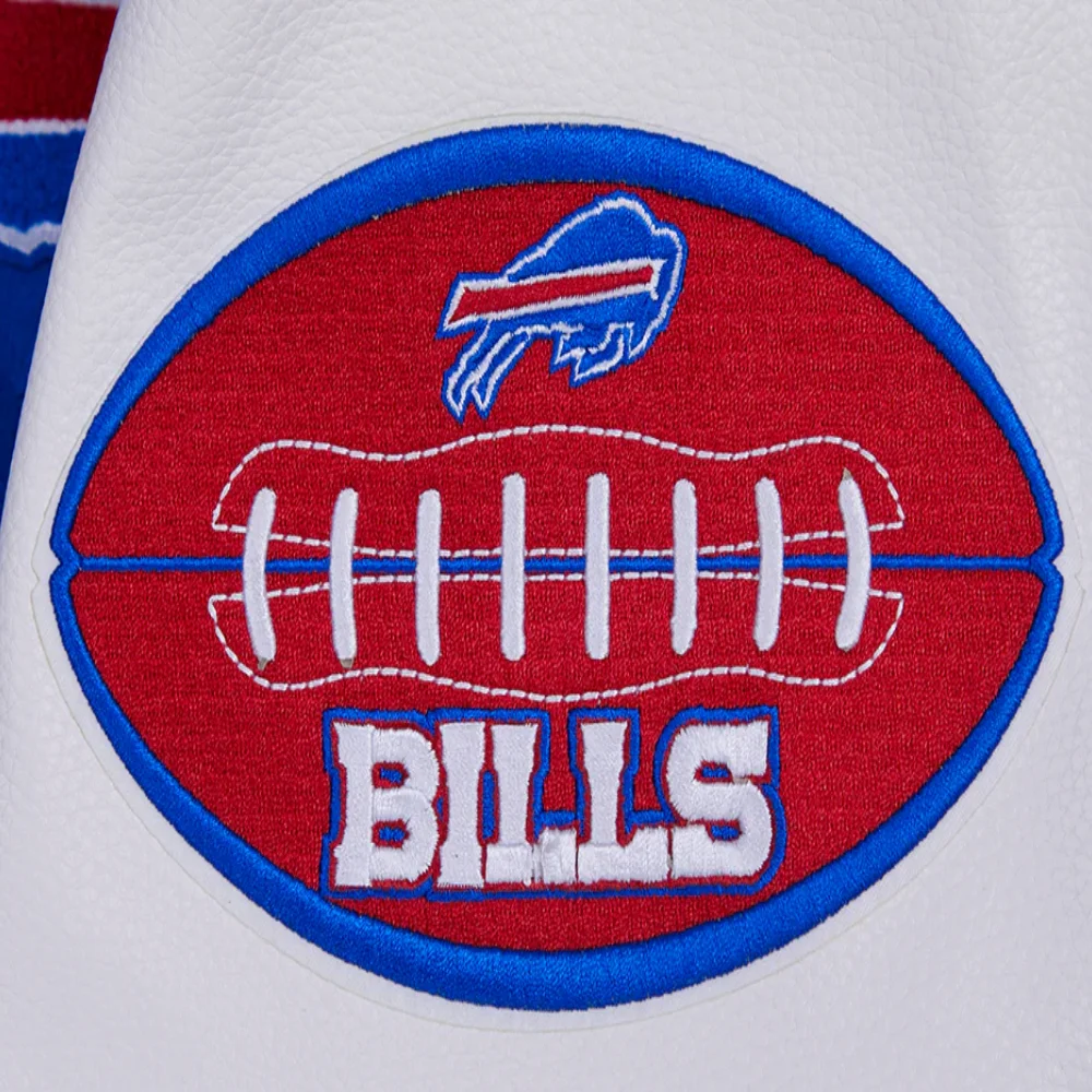 Buffalo Bills Old English Wool & Leather Varsity Jacket - Image 6