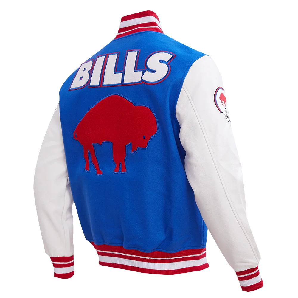 Buffalo Bills Retro Classic Wool & Leather Varsity Jacket - Image 2