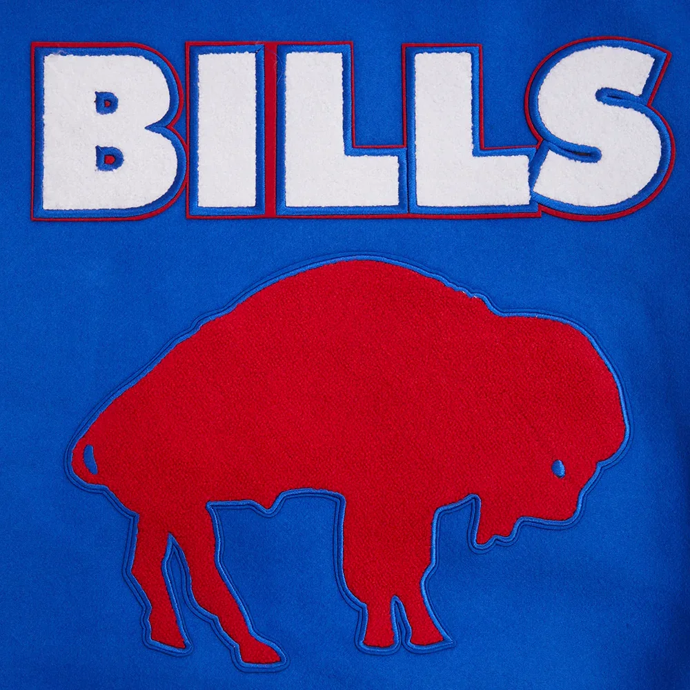 Buffalo Bills Retro Classic Wool & Leather Varsity Jacket - Image 8