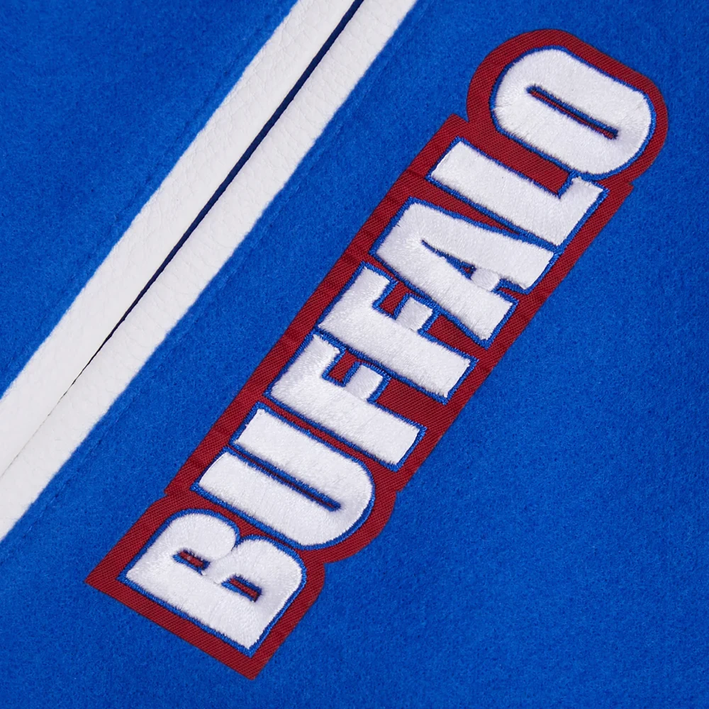 Buffalo Bills Retro Classic Wool & Leather Varsity Jacket - Image 6