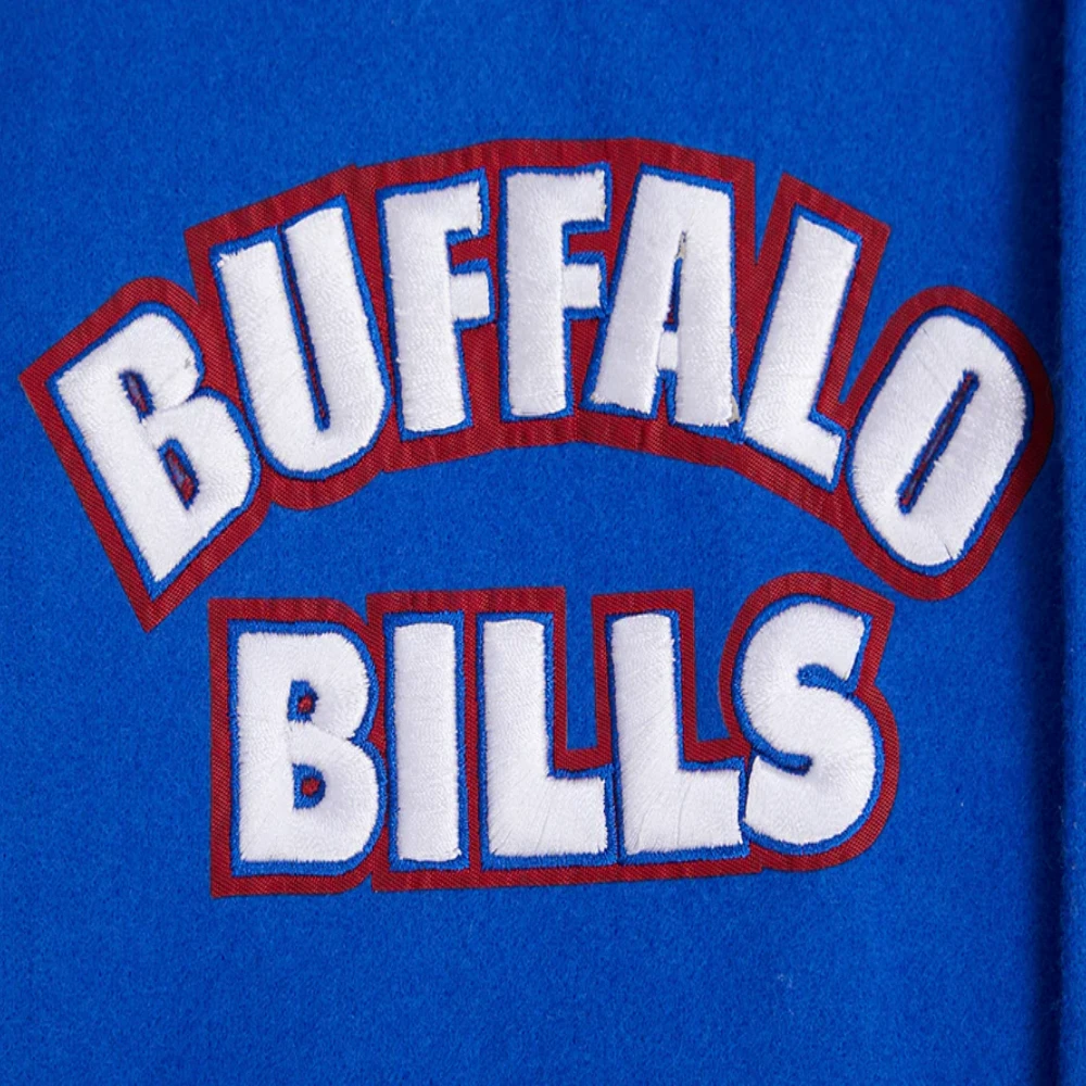 Buffalo Bills Retro Classic Wool & Leather Varsity Jacket - Image 5
