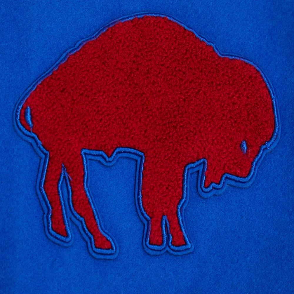 Buffalo Bills Retro Classic Wool & Leather Varsity Jacket - Image 4
